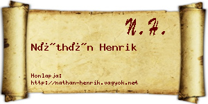 Náthán Henrik névjegykártya